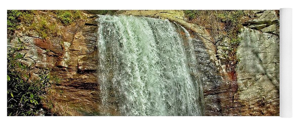 Waterfall Yoga Mat featuring the photograph Looking Glass Falls Moment by Allen Nice-Webb