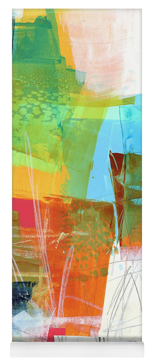 Abstract Art Yoga Mat featuring the painting Loose Ends by Jane Davies