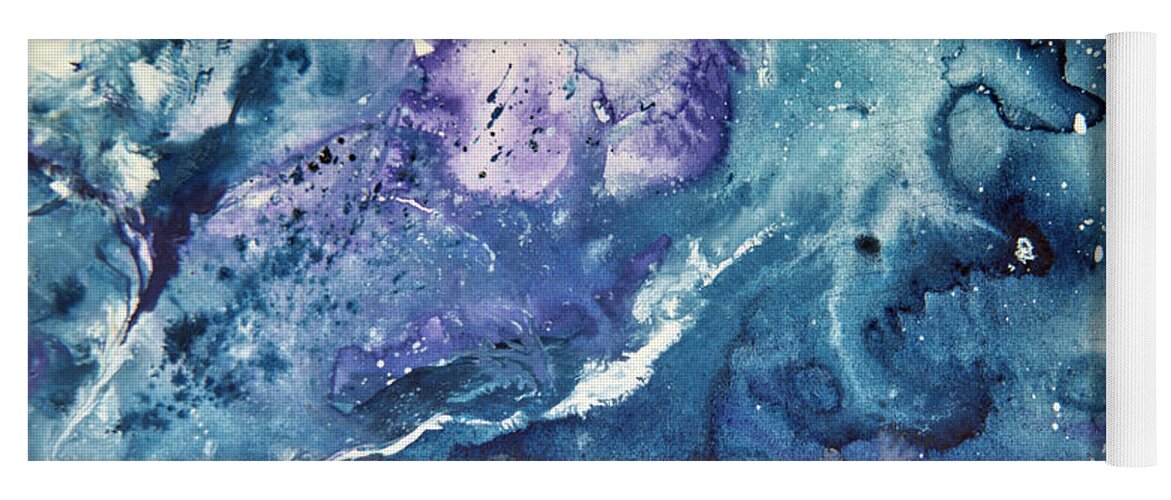 Abstract Yoga Mat featuring the painting Lost in Space by Michele Cornelius