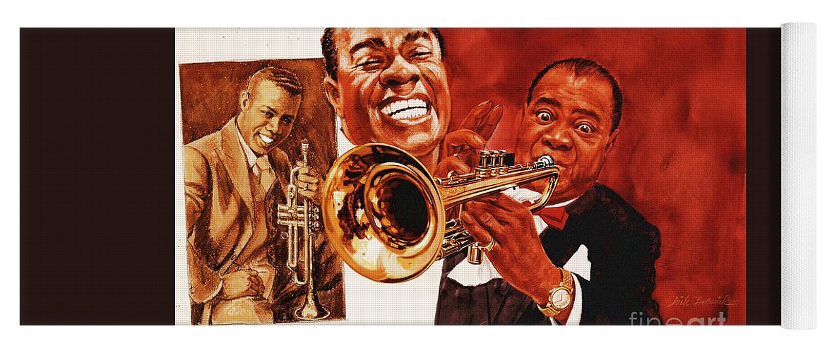 Realism Yoga Mat featuring the painting Louis Armstrong by Dick Bobnick