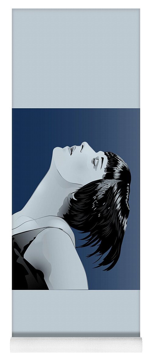 Louise Brooks Official Yoga Mat featuring the digital art Louise Brooks in Berlin - Indigo Dusk by Louise Brooks