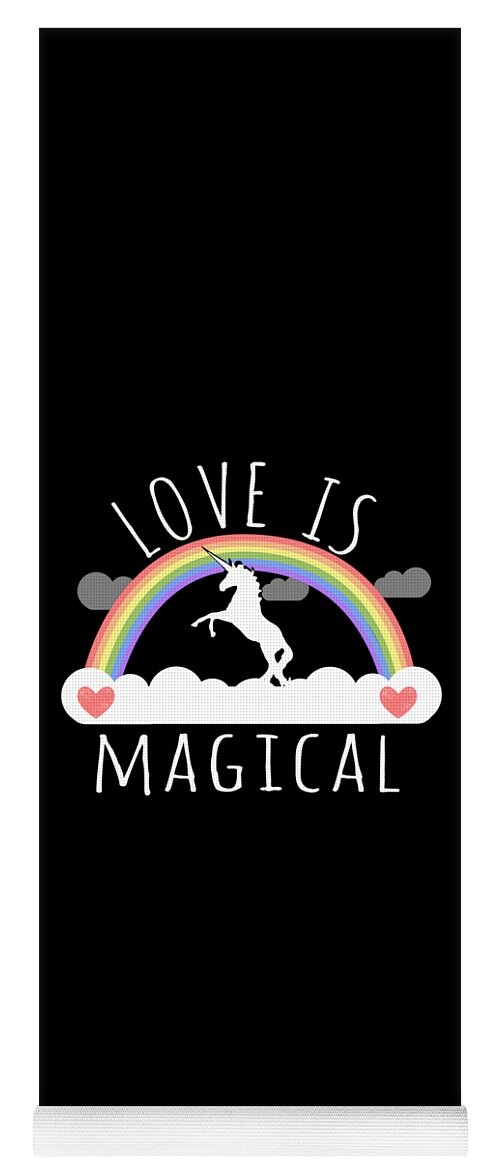 Funny Yoga Mat featuring the digital art Love Is Magical by Flippin Sweet Gear