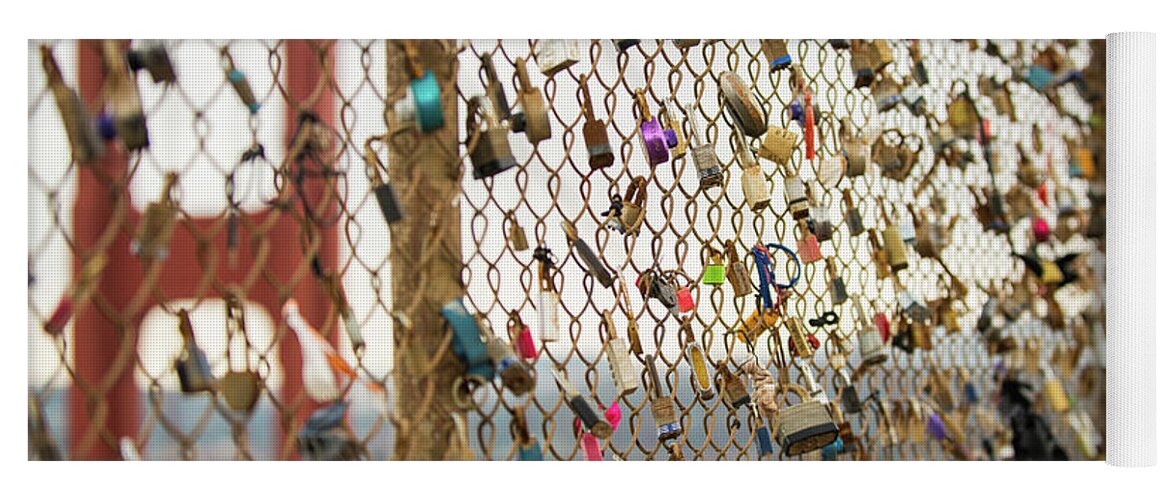 Locks Yoga Mat featuring the photograph Love Locks Over The Golden Gate by Todd Aaron