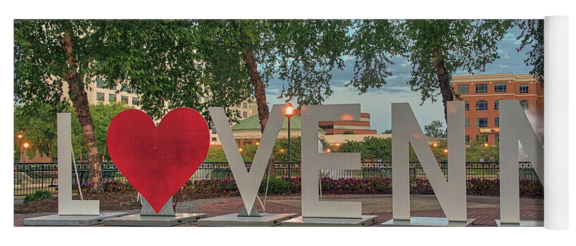 Lovenn Sign Yoga Mat featuring the photograph Love Newport News by Jerry Gammon