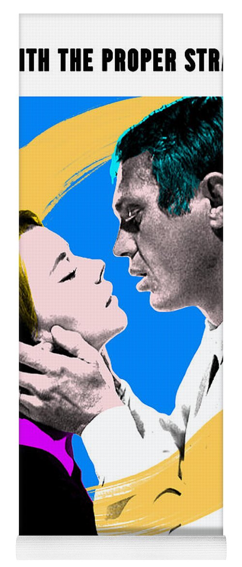 Synopsis Yoga Mat featuring the mixed media ''Love With the Proper Stranger'', 1963, movie poster, with synopsis by Movie World Posters