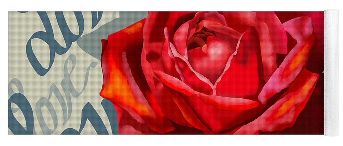Rose Yoga Mat featuring the digital art Love by Yenni Harrison