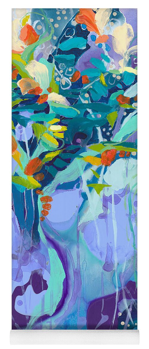 Abstract Yoga Mat featuring the painting Loving the Land by Claire Desjardins