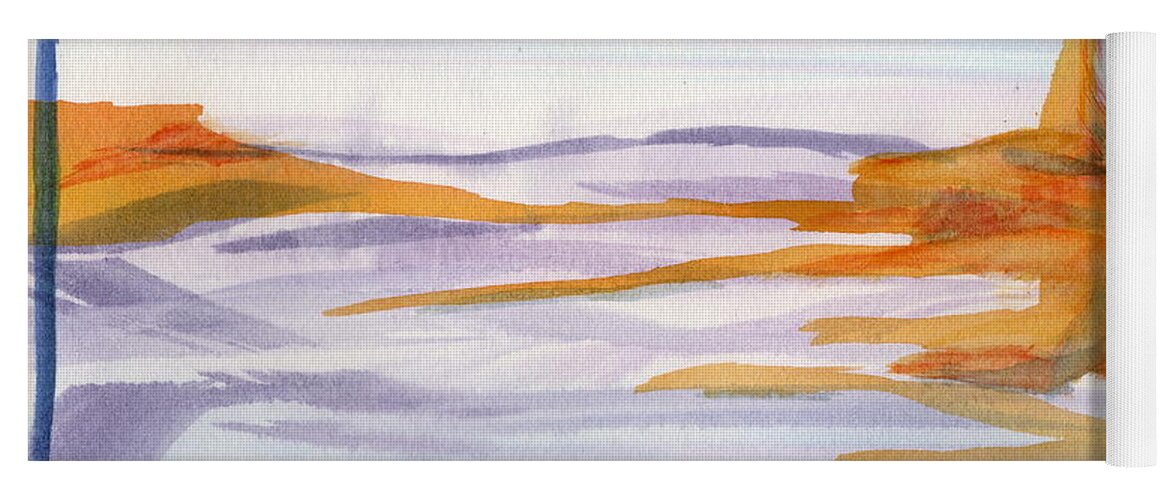 Rocky Shore Yoga Mat featuring the painting Low Bluffs in Winter by Tammy Nara