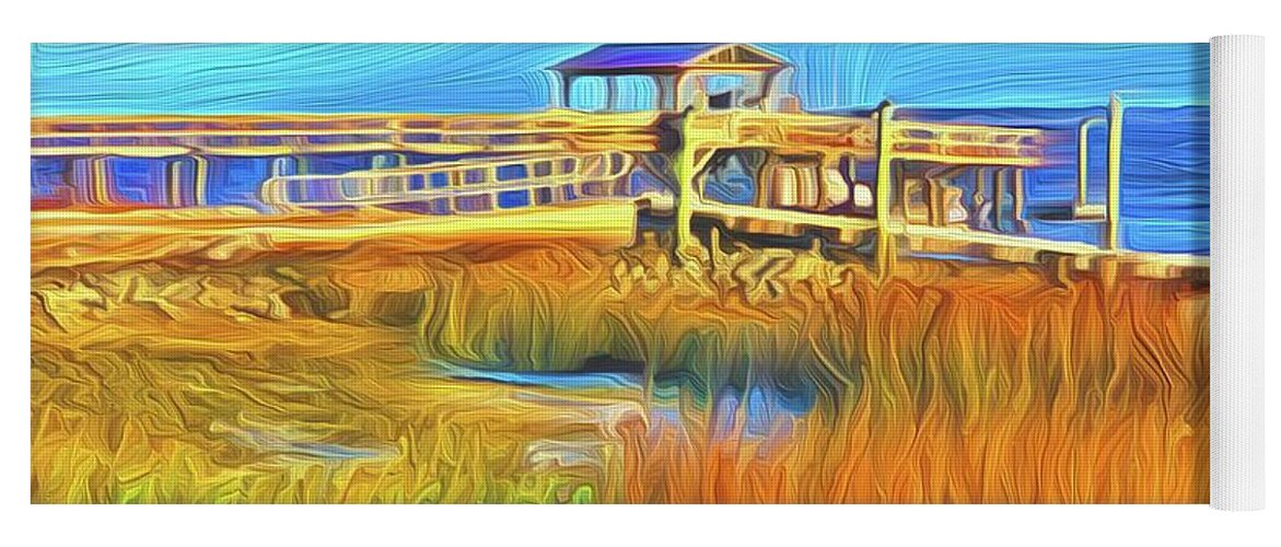 Landscape Yoga Mat featuring the digital art Low Country by Michael Stothard