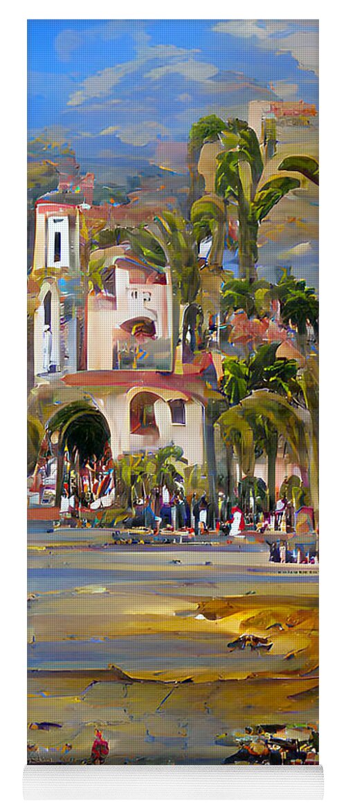 Low Tide Yoga Mat featuring the photograph Low Tide at the Beach Santa Barbara California AI by Barbara Snyder