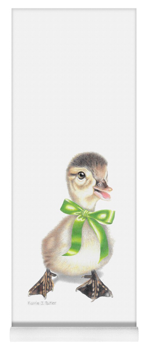 Duckling Yoga Mat featuring the drawing Lucky Ducky with Transparent Background by Karrie J Butler