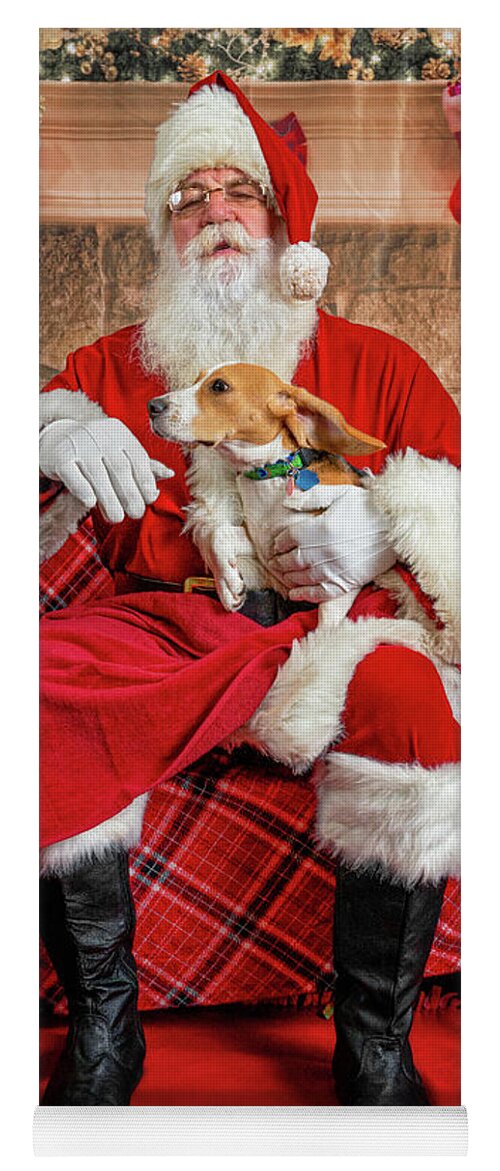 Lucy Yoga Mat featuring the photograph Lucy with Santa 1 by Christopher Holmes
