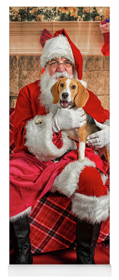 Lucy Yoga Mat featuring the photograph Lucy with Santa 2 by Christopher Holmes