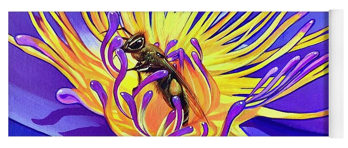 Honeybee Yoga Mat featuring the painting Luminous by Hunter Jay