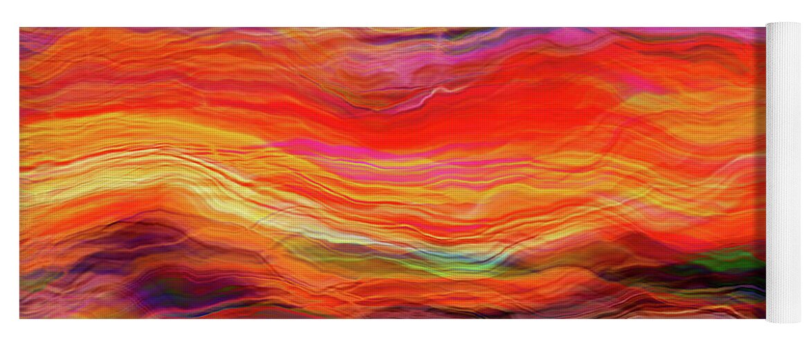 Colorful Yoga Mat featuring the digital art Luscious Flowing Vibrance by Neece Campione