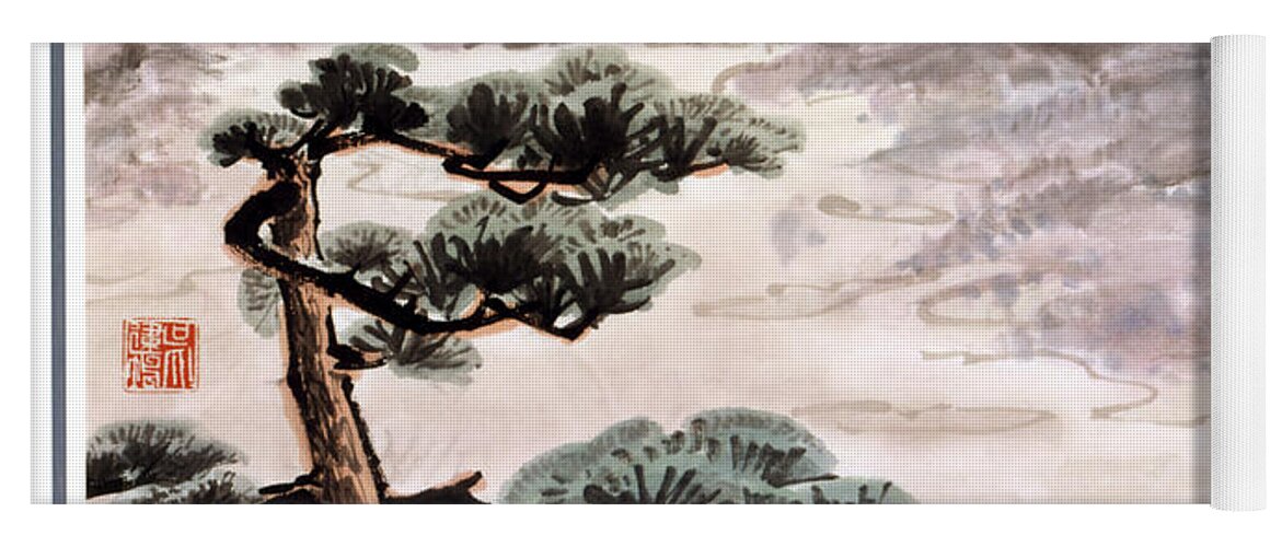 Wu Jiankun Yoga Mat featuring the painting Lushan Mountain - The Five-Old-Men Peaks by Wu Jiankun