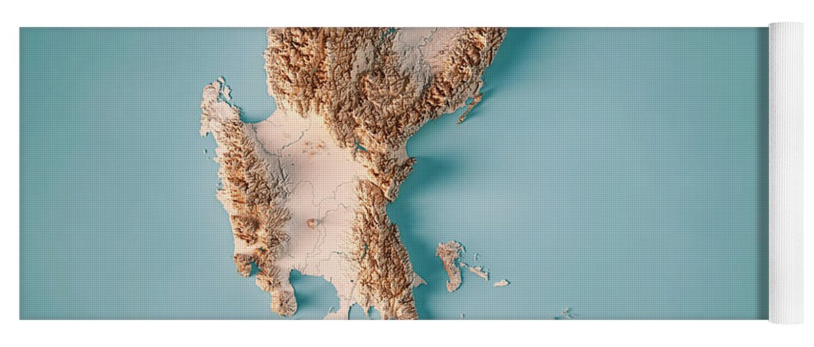 Luzon Island 3D Render Topographic Map Neutral Yoga Mat by Frank Ramspott -  Fine Art America