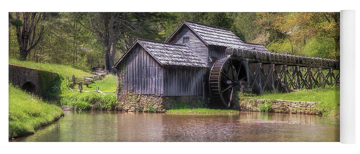 Mabry Mill Yoga Mat featuring the photograph Mabry Mill in the Blue Ridge Mountains by Susan Rissi Tregoning