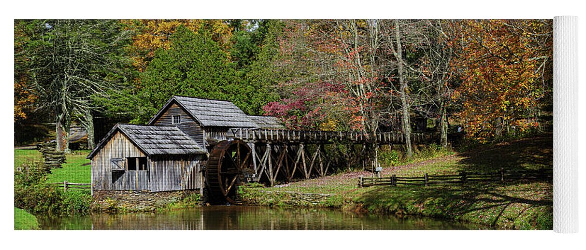 Mill Yoga Mat featuring the photograph Mabry Mill by Steve Templeton