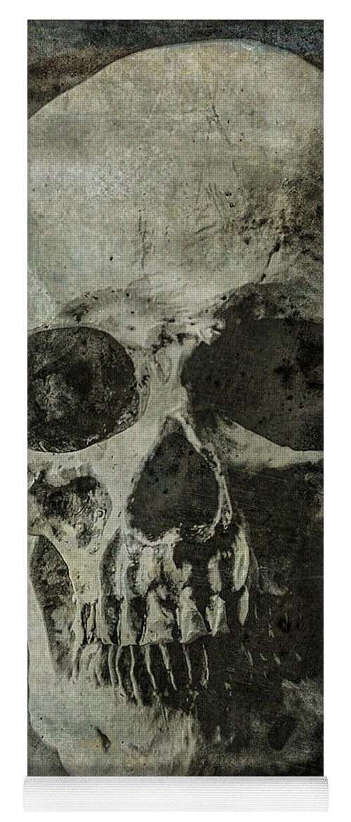 Skull Yoga Mat featuring the photograph Macabre Skull 2 by Roseanne Jones