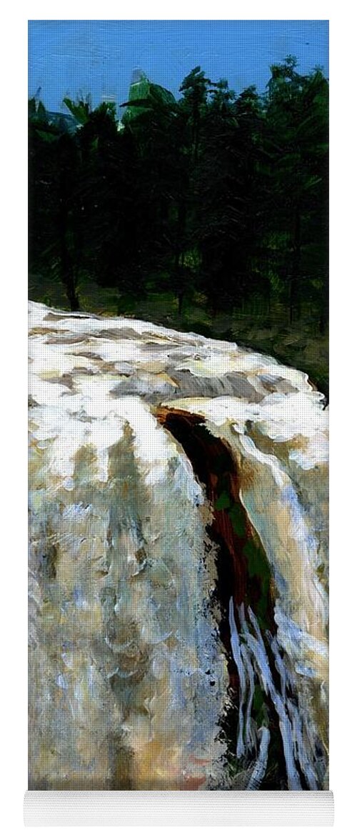 Waterfall Yoga Mat featuring the painting MacArthur-Burney Falls by Alice Leggett
