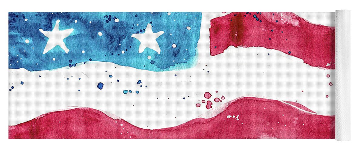 Watercolor Yoga Mat featuring the painting Made in America by Bonny Puckett