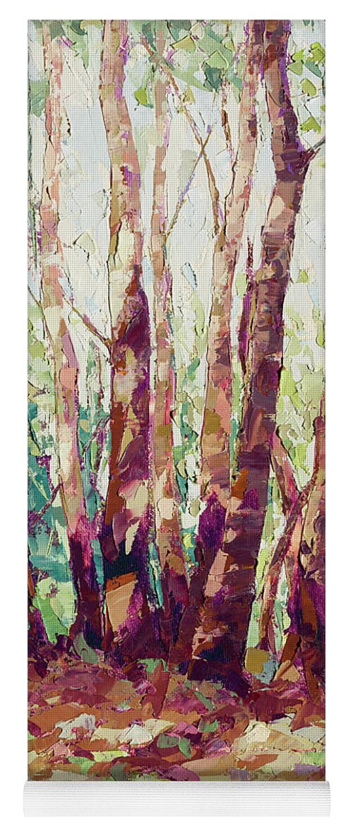 Madrone Yoga Mat featuring the painting Madrone Grove by PJ Kirk