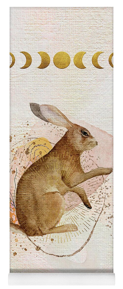 Rabbit Yoga Mat featuring the painting Magical Forest Rabbit by Garden Of Delights