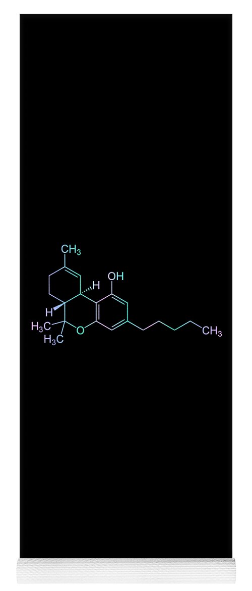 Weed Yoga Mat featuring the digital art Magical THC Molecule Cannabis by Flippin Sweet Gear