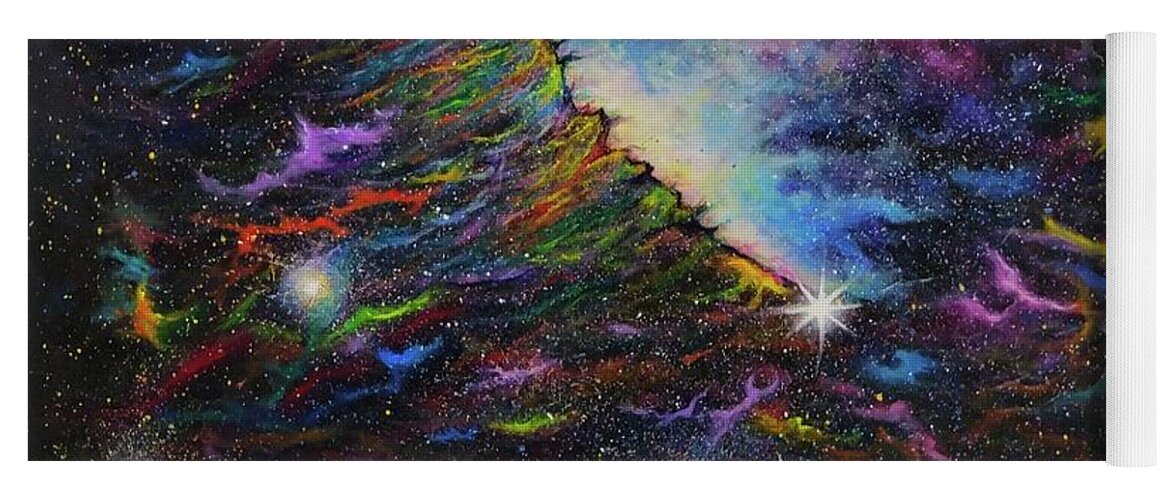 Abstract Yoga Mat featuring the painting Magnificent Nebula by Sudakshina Bhattacharya