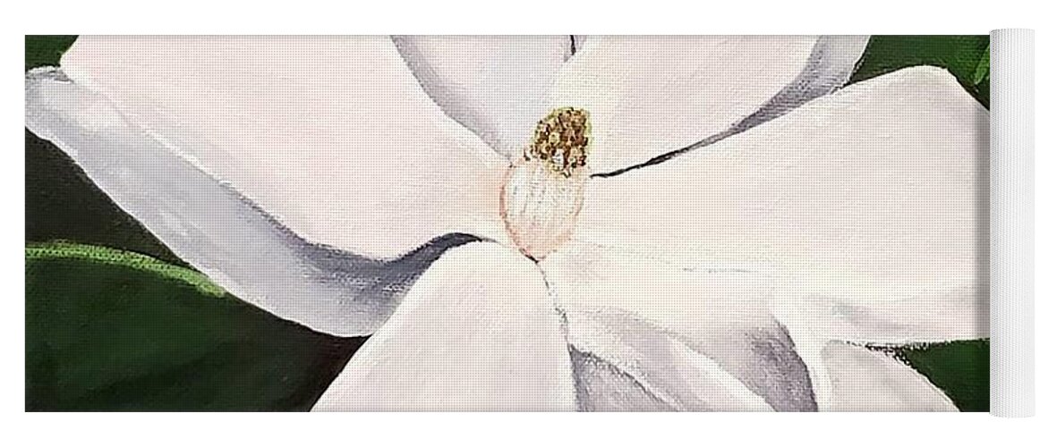 Flower Yoga Mat featuring the painting Magnolia #3 by Amy Kuenzie