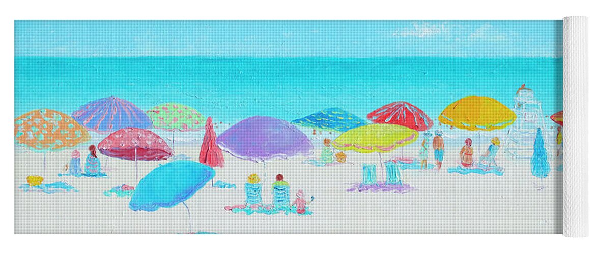 East Hampton Beach Ny Yoga Mat featuring the painting Main Beach, East Hampton seascape by Jan Matson