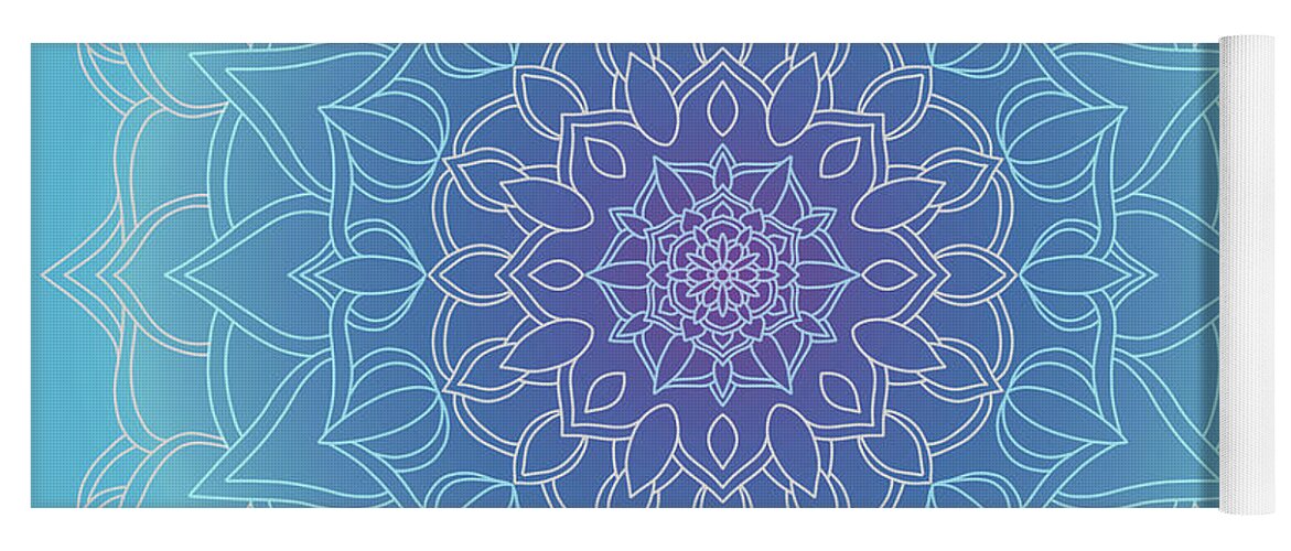Mandala Yoga Mat featuring the digital art Mandala 67 by Angie Tirado
