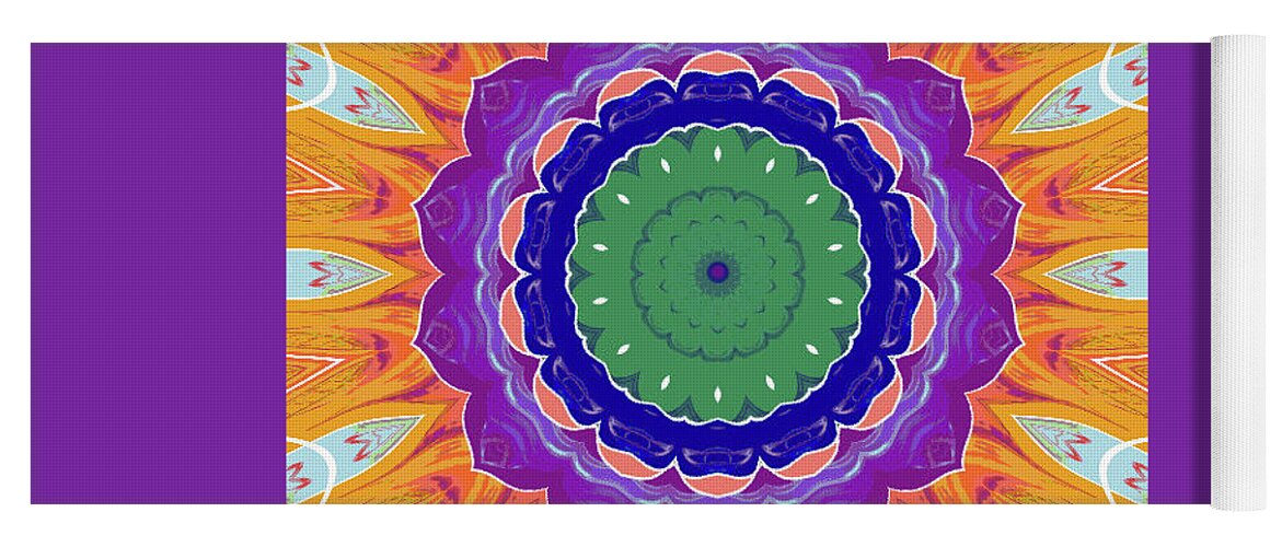 Mandala Yoga Mat featuring the photograph Mandala - colorful --- bob-mcdonnell.pixels.com by Bob McDonnell
