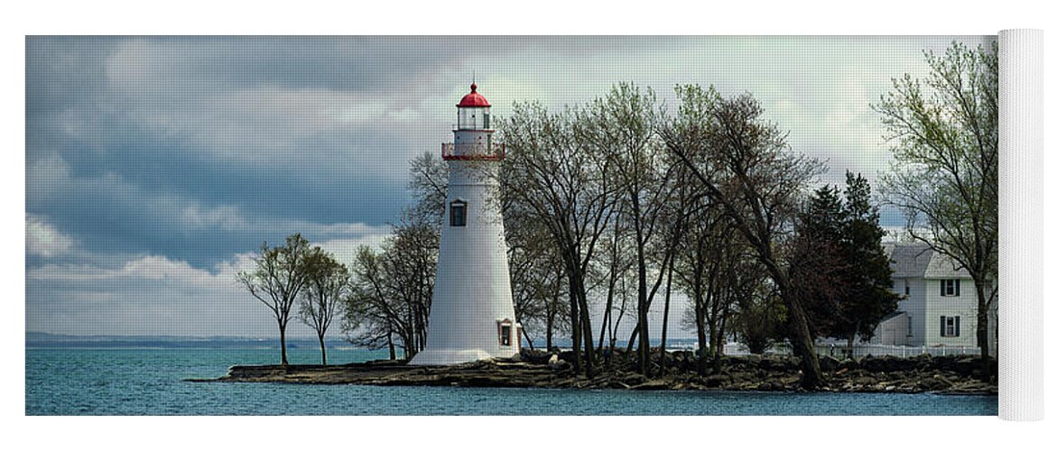 Lighthouse Yoga Mat featuring the photograph Marblehead Lighthouse Spring by James McClintock