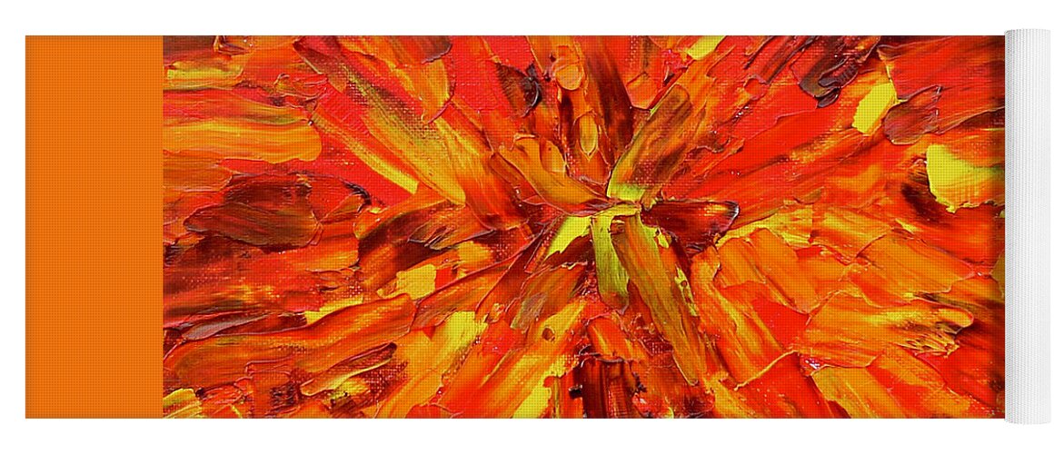 Marigold Yoga Mat featuring the painting Marigold Inspiration 1 by Teresa Moerer