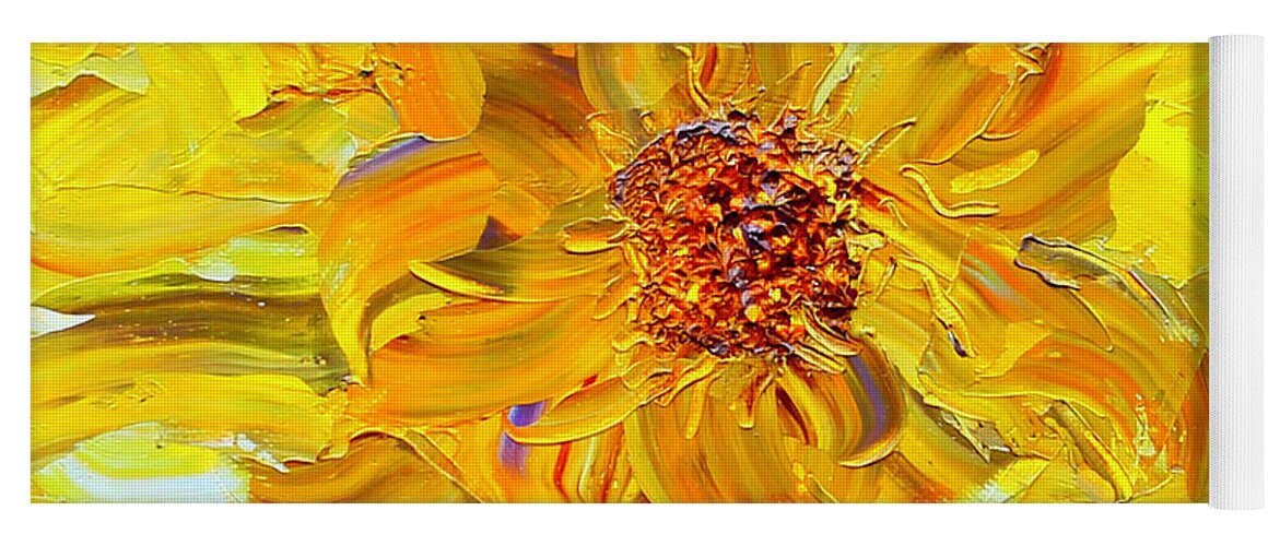 Marigold Yoga Mat featuring the painting Marigold Inspiration 2 by Teresa Moerer