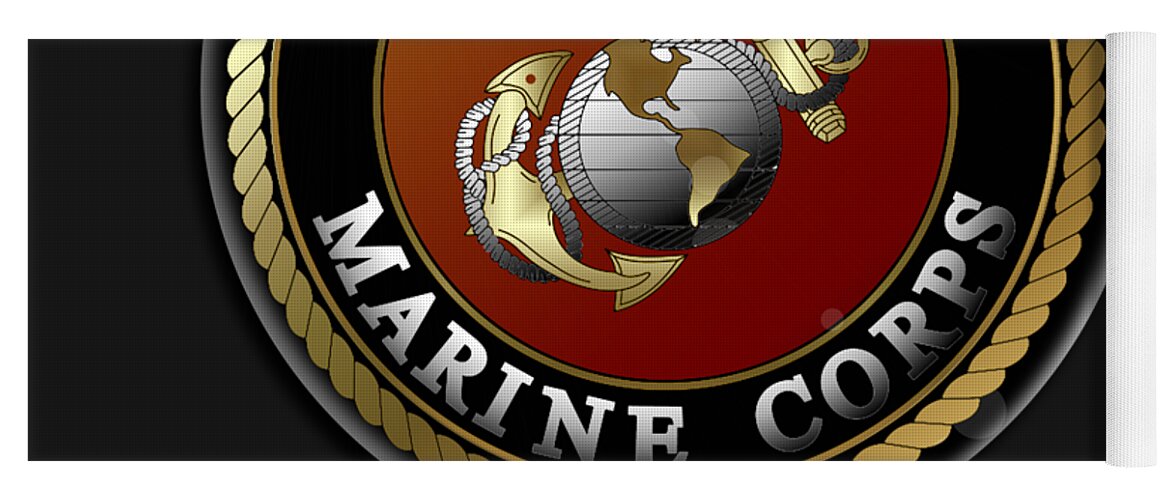 Marines Yoga Mat featuring the digital art Marine Veteran by Bill Richards