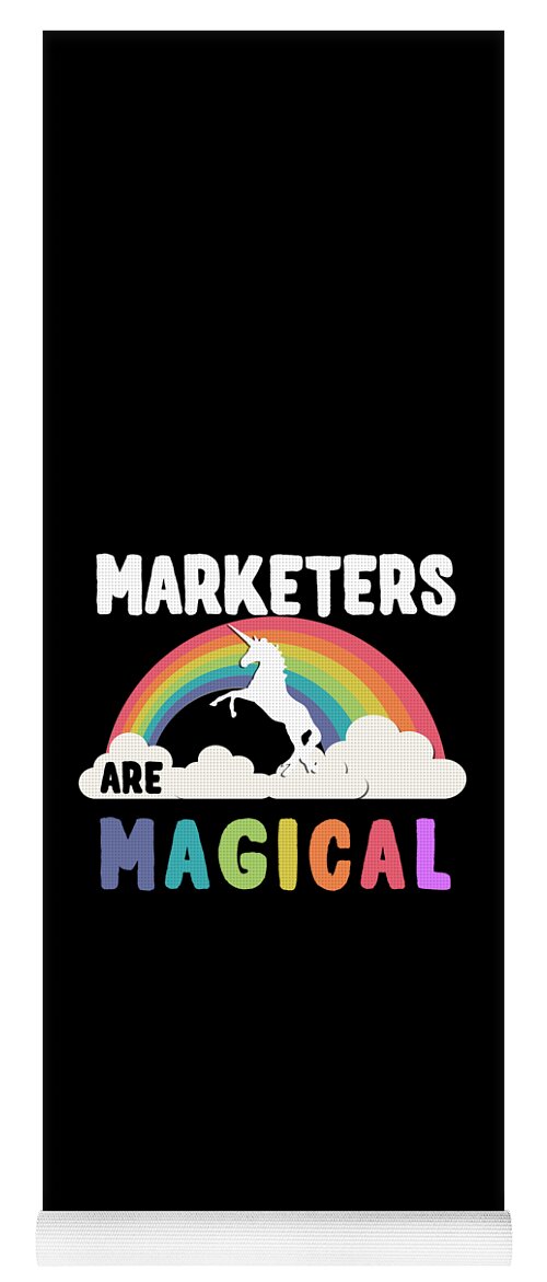 Funny Yoga Mat featuring the digital art Marketers Are Magical by Flippin Sweet Gear