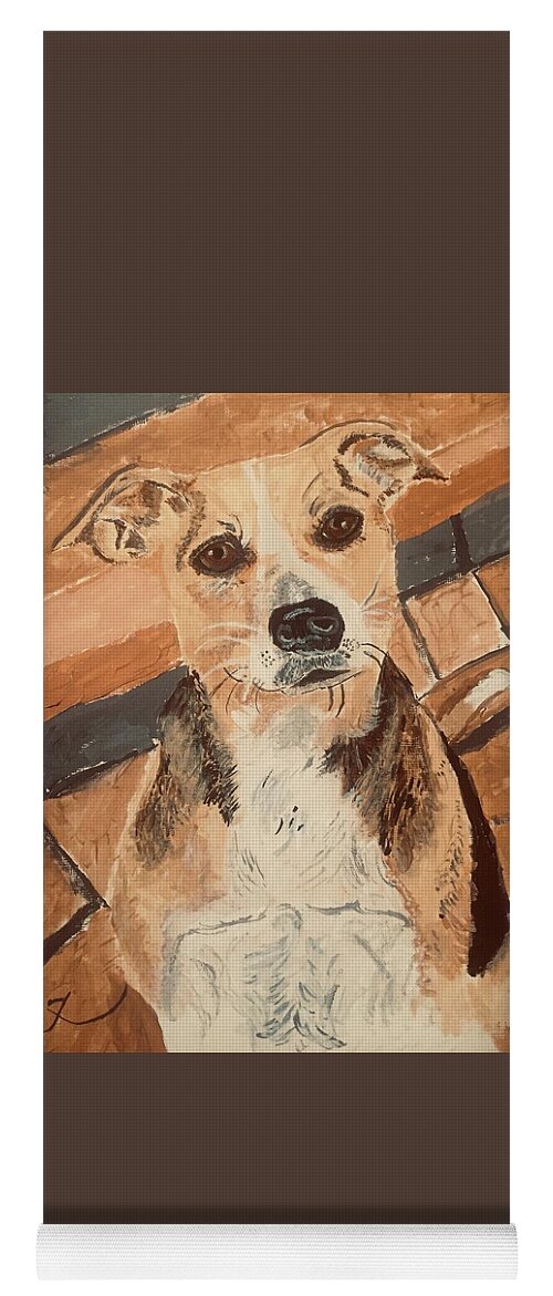 Dog Yoga Mat featuring the painting Beagle Rescued From Jamaica by Melody Fowler