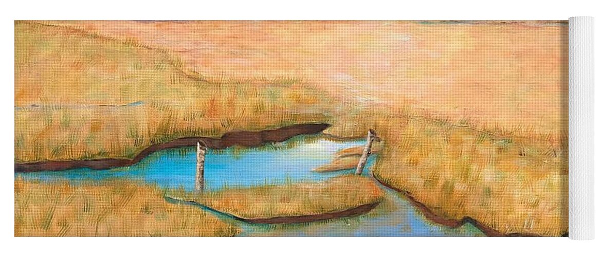 Marsh Yoga Mat featuring the painting Marshlands by Deborah Naves