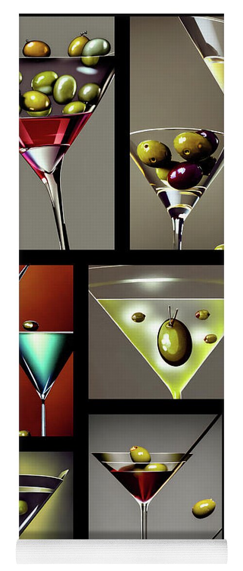 Martini Yoga Mat featuring the digital art Martini Time by Stephen Younts