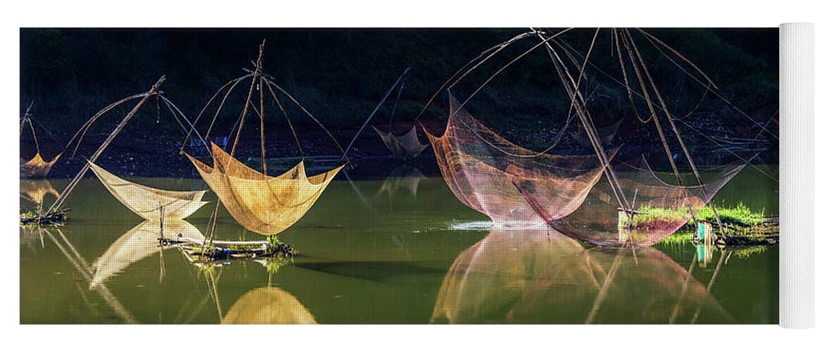 Awesome Yoga Mat featuring the photograph Matrix Fishing Nets by Khanh Bui Phu