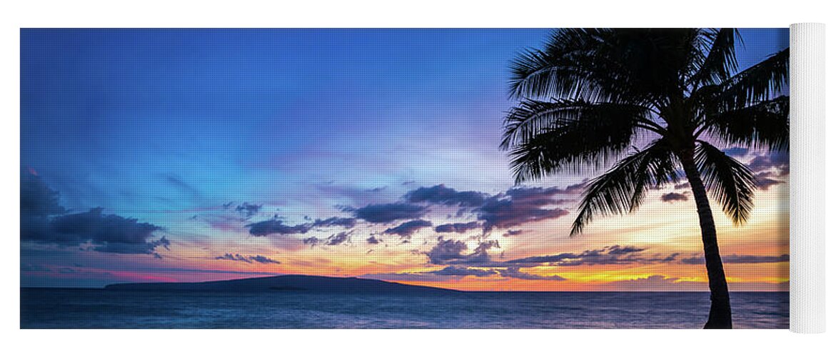America Yoga Mat featuring the photograph Maui Hawaii Wailea Sunset Photo by Paul Velgos