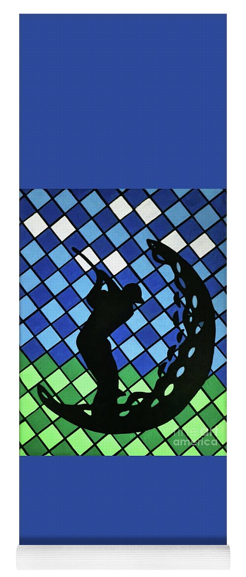 Golf Yoga Mat featuring the painting May the Course Be With You by Elena Pratt