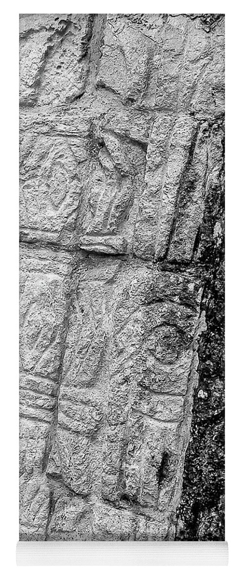 Mayan Yoga Mat featuring the photograph Mayan Wall Carvings - Chichen Itza by Frank Mari