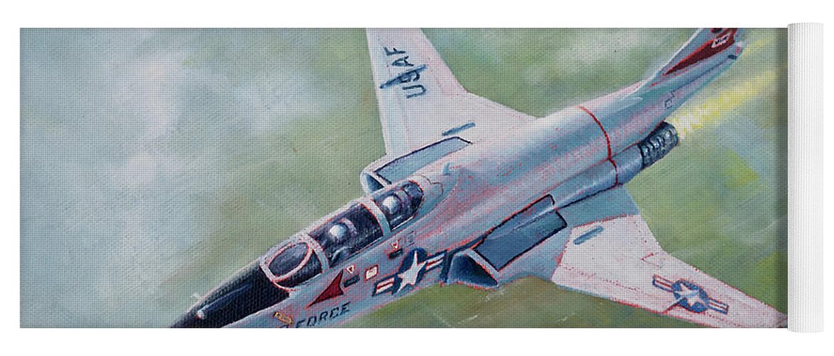 Aviation Art Yoga Mat featuring the painting McDonnell F-101B Voodoo by Douglas Castleman