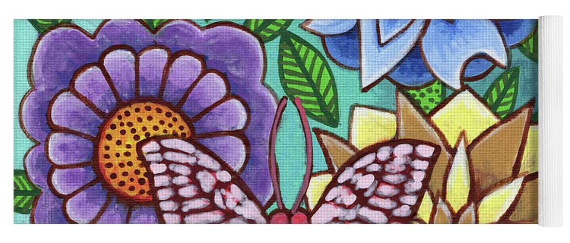 Butterfly Yoga Mat featuring the painting Meadow Dream by Amy E Fraser