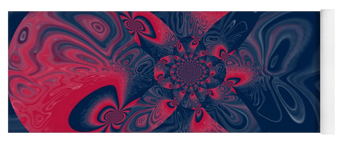 Red Yoga Mat featuring the digital art Melted by Designs By L