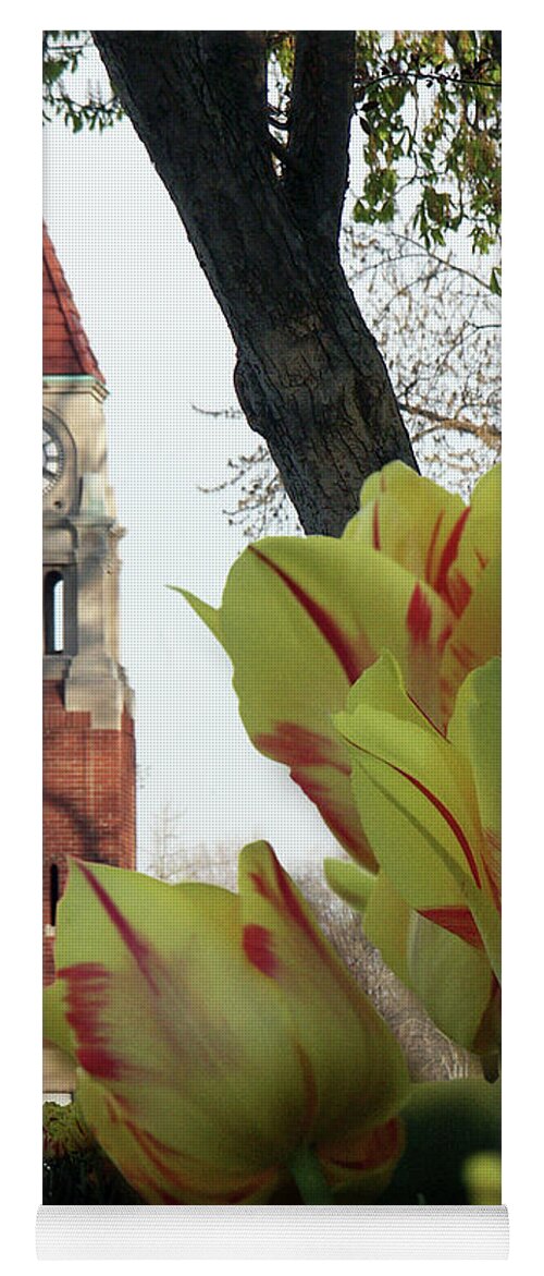 Landscape Print Yoga Mat featuring the photograph Memorial Clocktower Cenotaph -Niagara on the Lake, Canada by Kenneth Lane Smith